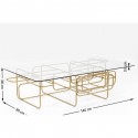 Table basse Meander doré 140x80cm Kare Design