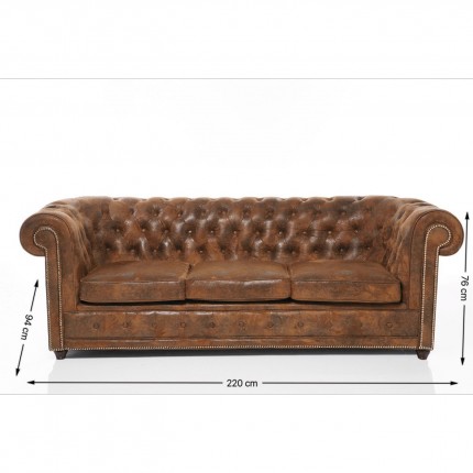 Canapé Oxford Vintage Rivet 3 places Kare Design