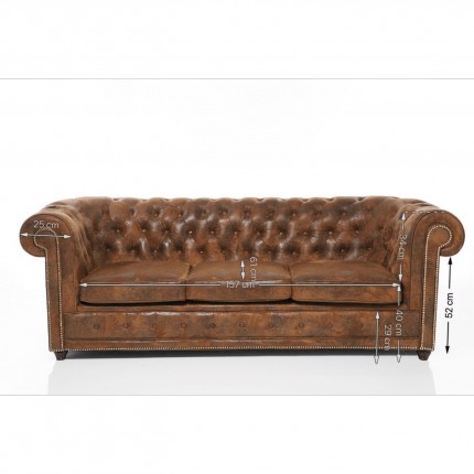 Canapé Oxford Vintage Rivet 3 places Kare Design