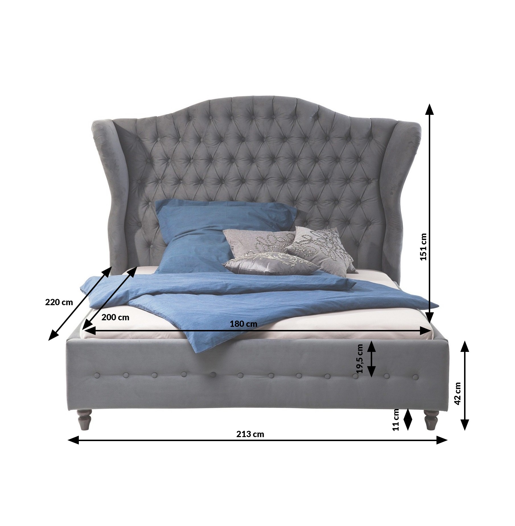 Lit City Spirit 180x200cm gris Kare Design