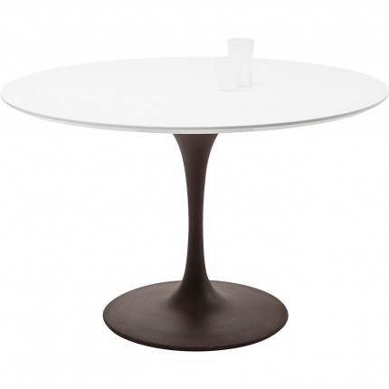 Table Invitation blanche & marron 120cm Kare Design