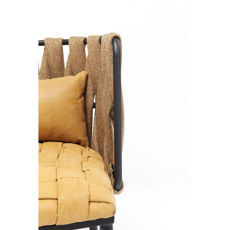 Chair with Armrest Cheerio Yellow incl. Cushion Kare Design