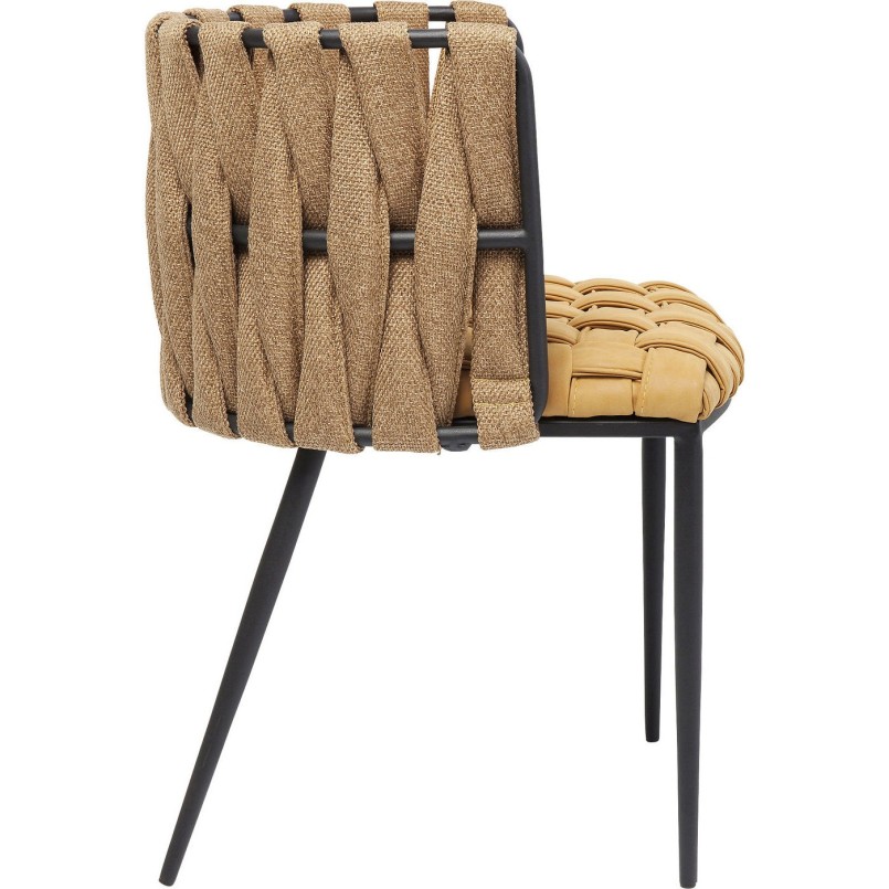 Chair with Armrest Cheerio Yellow incl. Cushion Kare Design