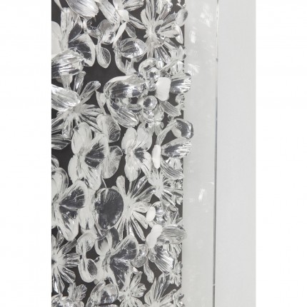 Tableau 3D fleurs argentées 100x100cm Kare Design