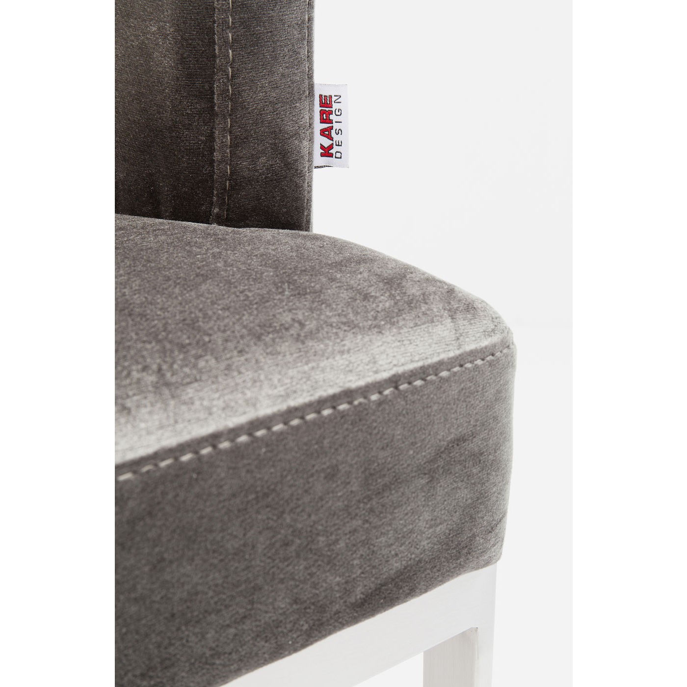 Chaise avec accoudoirs Rumba grise et chrome Kare Design