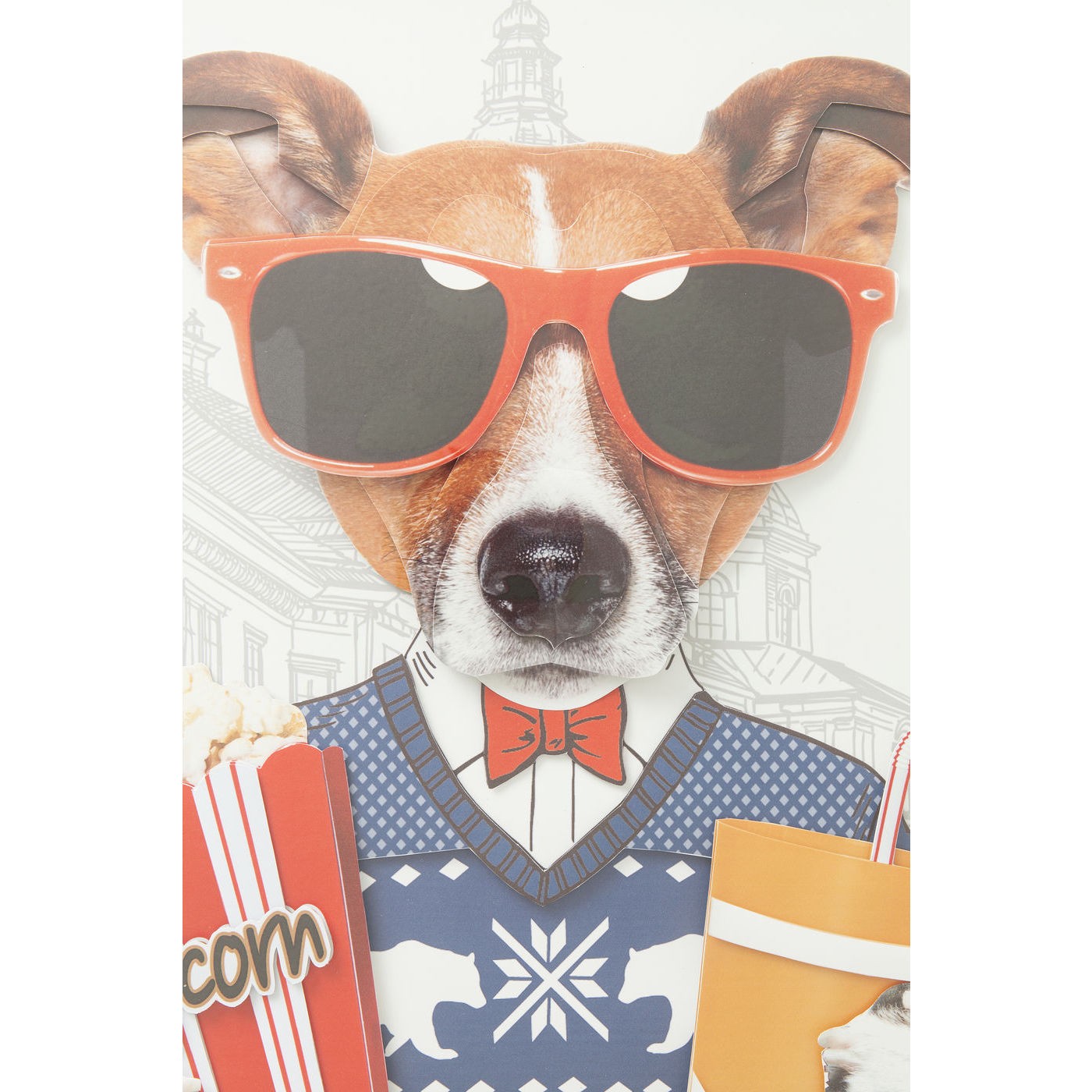 Tableau Frame Art chien cinéma 50x50cm Kare Design