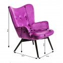 Fauteuil Vicky velours violet Kare Design