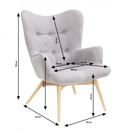 Fauteuil Vicky gris Kare Design