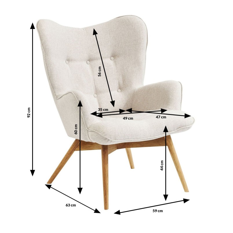 Fauteuil Vicky écru Kare Design