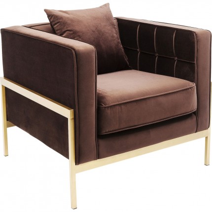 Fauteuil Loft marron velours Kare Design