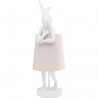 Lampe Animal Lapin 68cm blanche et rose Kare Design