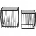 Tables d'appoint carrées Wire noires set de 2 Kare Design