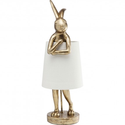 Lampe Animal Lapin dorée et beige 68cm Kare Design