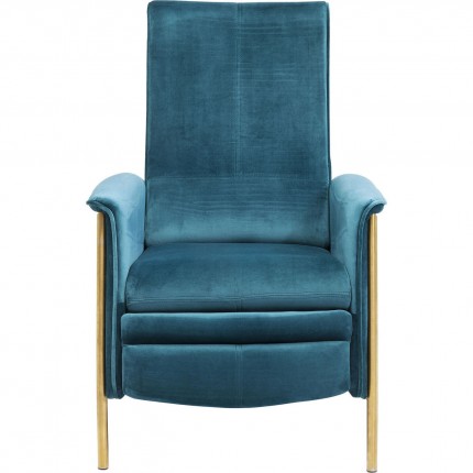 Fauteuil relax Lazy velours bleu Kare Design