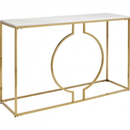 Console Miami Loft 120x35cm blanche et dorée Kare Design