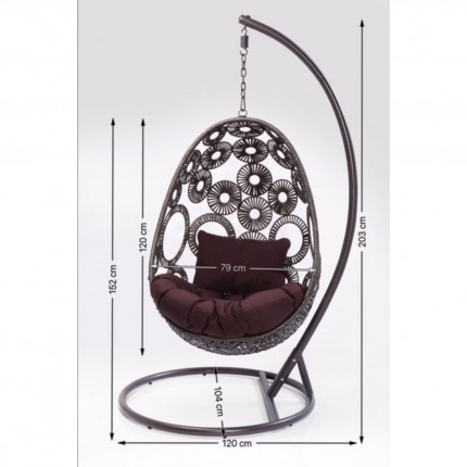 Fauteuil suspendu Ibiza marron Kare Design