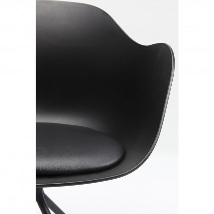 Chaise avec accoudoirs pivotante Bel Air noire Kare Design