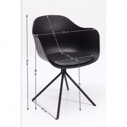 Chaise avec accoudoirs Bel Air Kare Design