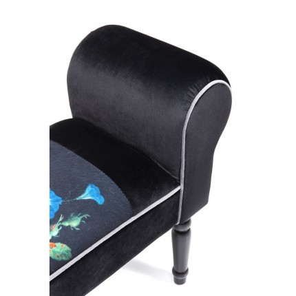 Banc Wing velours noir fleurs Kare Design