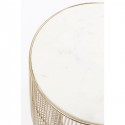Table d'appoint Beam dorée marbre blanc 32cm Kare Design