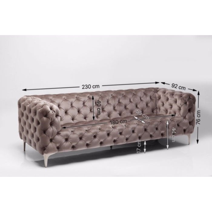Canapé Look 3 places velours taupe Kare Design