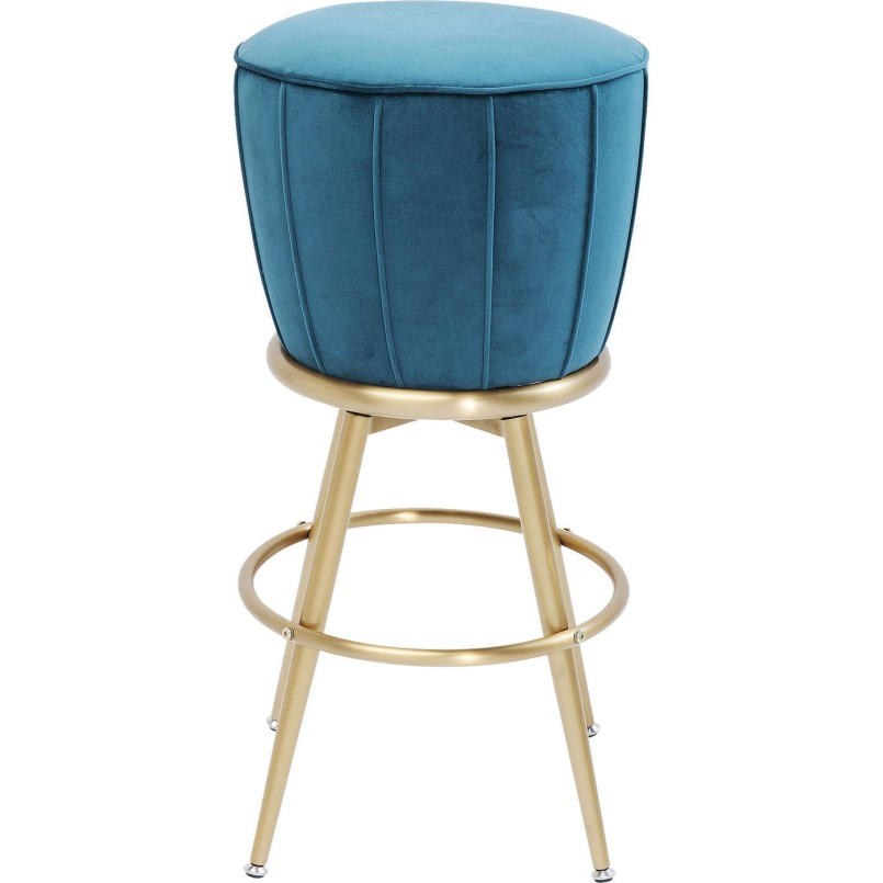 Tabouret de bar After Work velours bleu Kare Design