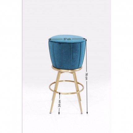 Tabouret de bar After Work velours bleu Kare Design