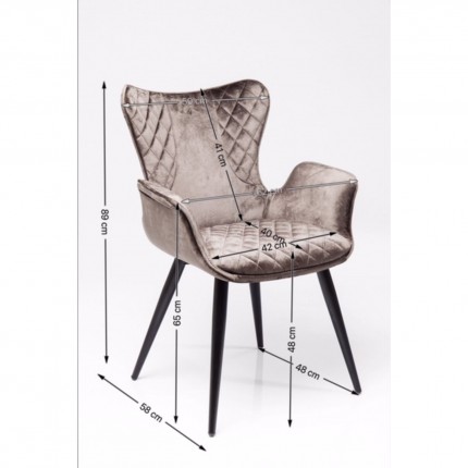 Chaise avec accoudoirs Dream marron Kare Design