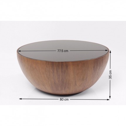 Table basse Tear Drops 80cm noyer Kare Design