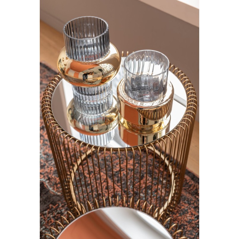 Tables d'appoint Wire laiton set de 2 Kare Design