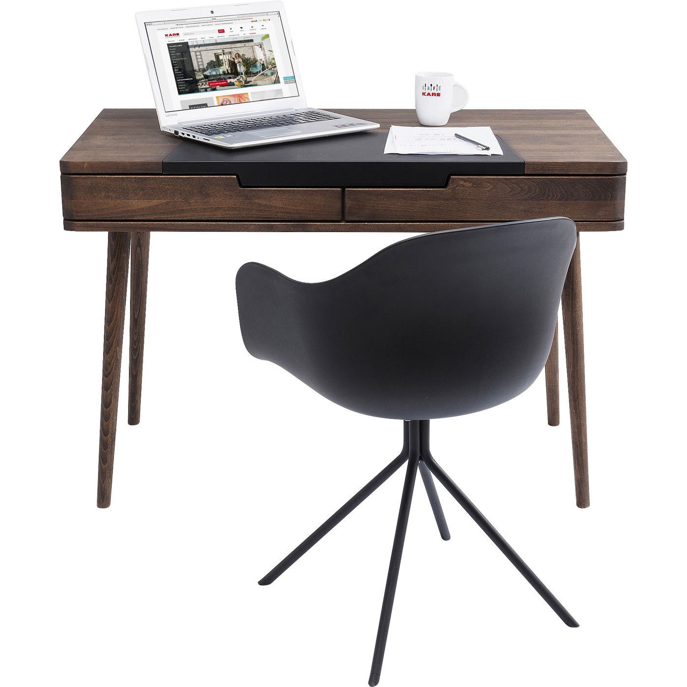 Bureau en bois Happy Stay 2 tiroirs 110x60cm Kare Design