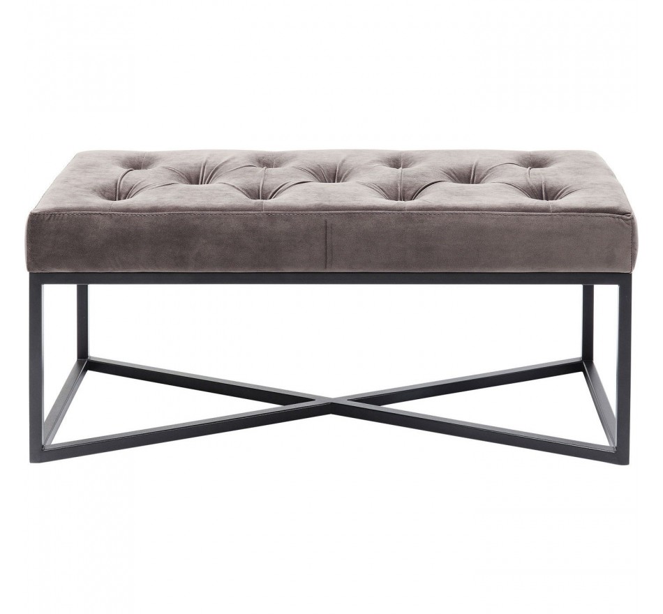 Banc Crossover gris 90x40cm Kare Design