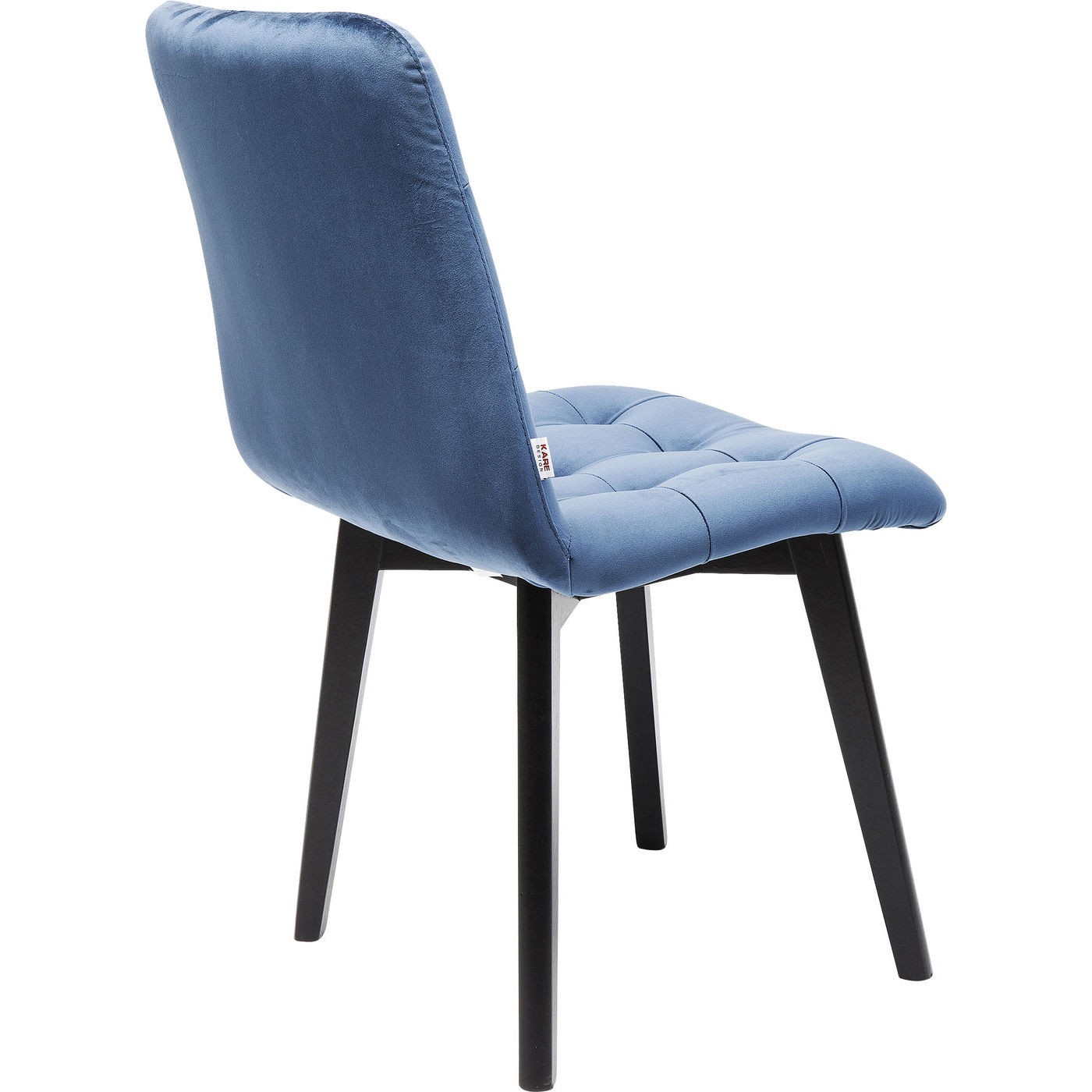 Chaise Moritz pieds noirs bleu pétrole Kare Design