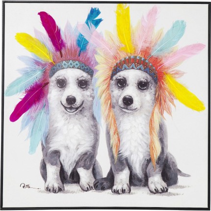 Tableau Touched Chief Dogs 70x70cm Kare Design