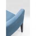 Chaise avec accoudoirs Mode pieds noirs velours bleu pétrole Kare Design