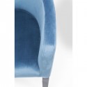 Chaise avec accoudoirs Mode pieds noirs velours bleu pétrole Kare Design