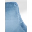 Chaise avec accoudoirs Mode pieds noirs velours bleu pétrole Kare Design