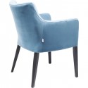 Chaise avec accoudoirs Mode pieds noirs velours bleu pétrole Kare Design