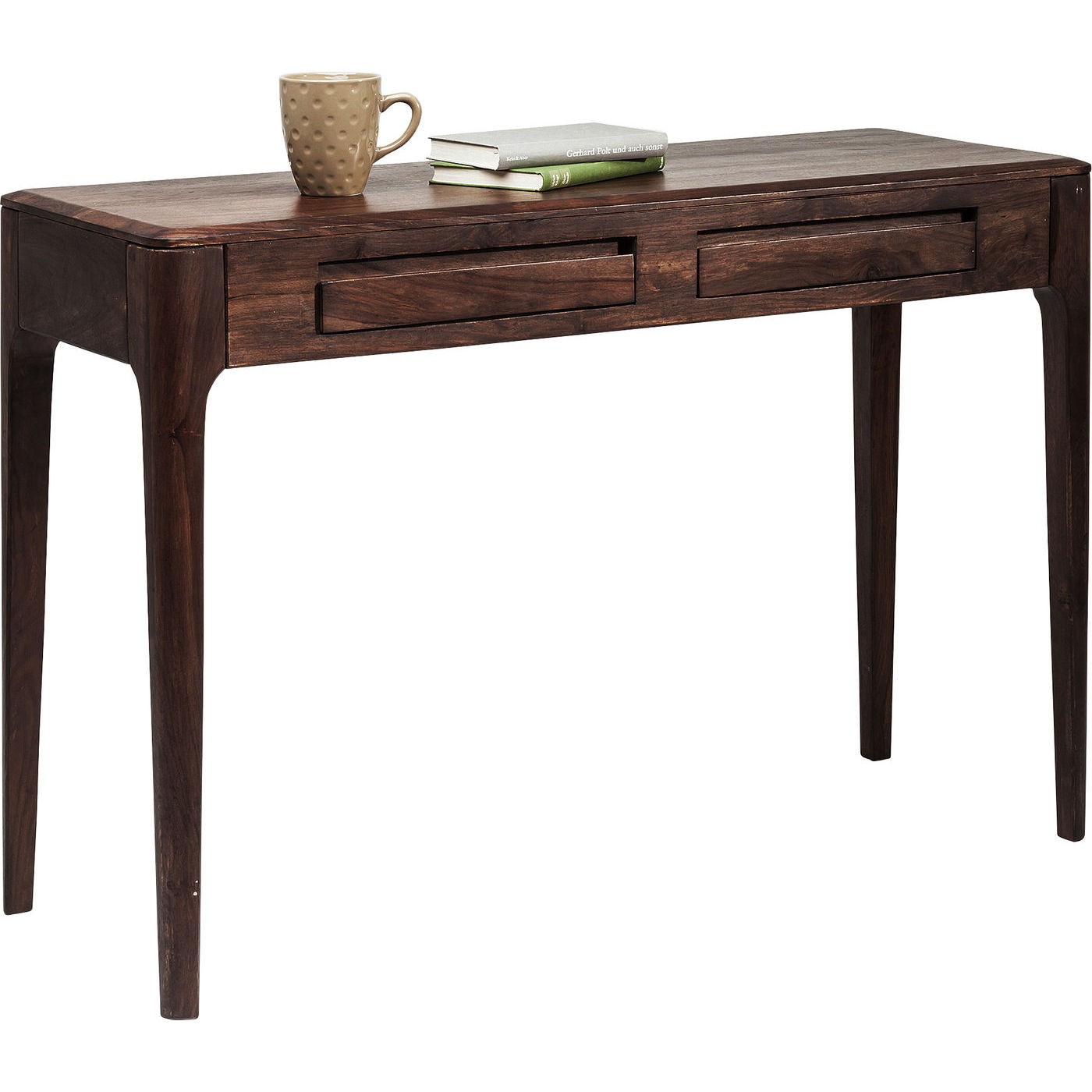 Console/bureau Brooklyn walnut 2 tiroirs 110x40cm Kare Design