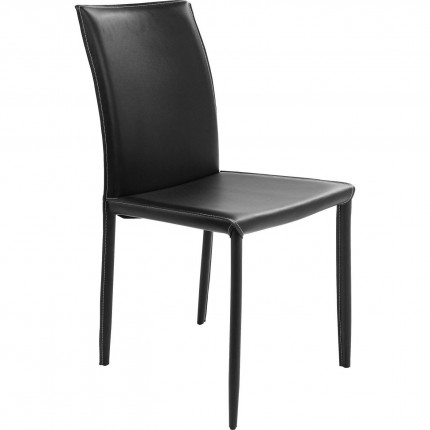 Chaise en cuir Milano noire Kare Design