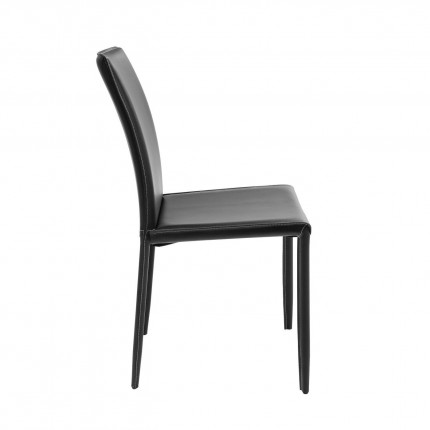 Chaise en cuir Milano noire Kare Design