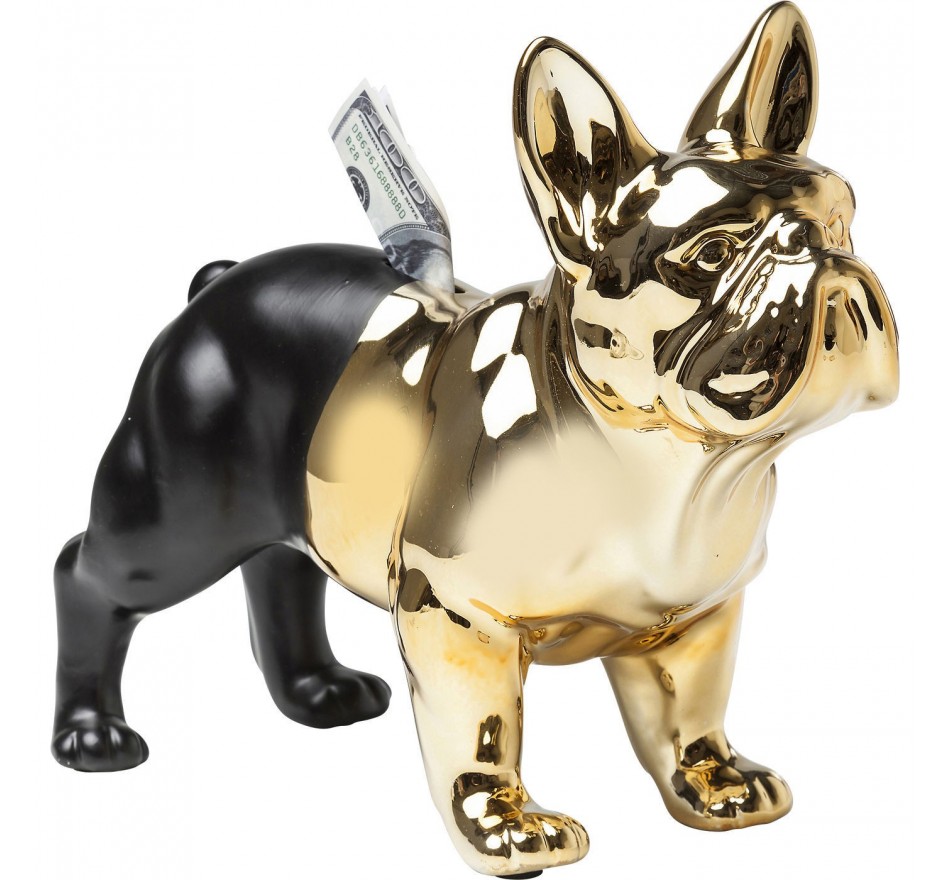 Tirelire Bulldog dorée Kare Design