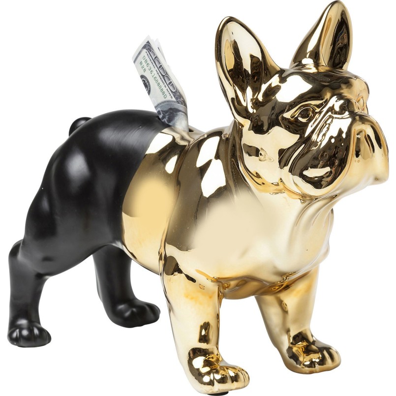 Tirelire Bulldog dorée Kare Design