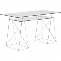 Bureau en verre Polar 135x65cm chromé Kare Design