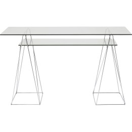 Bureau en verre Polar 135x65cm chromé Kare Design