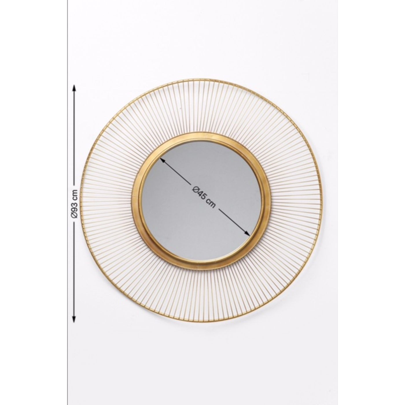 Miroir Sun Storm doré 93cm Kare Design