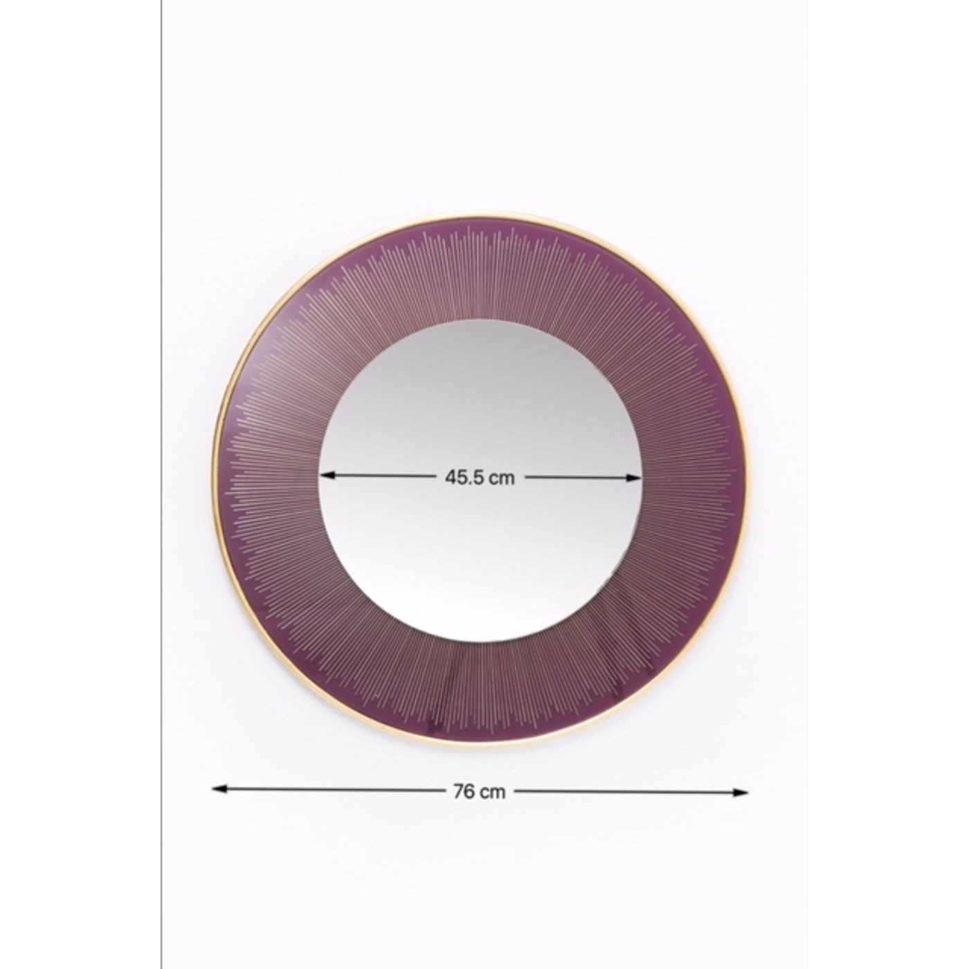Miroir rond Revival violet 76cm Kare Design