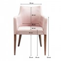 Chaise avec accoudoirs Mode Velvet rose Kare Design