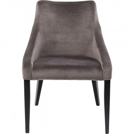 Chaise Mode pieds noirs velours gris Kare Design Chaise Mode pieds noirs velours gris Kare Design