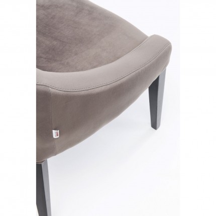 Chaise Mode pieds noirs velours gris Kare Design